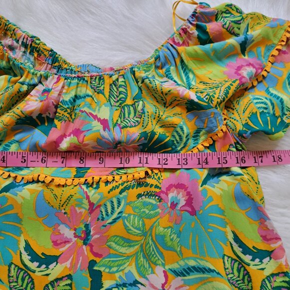 Cato Est. 1946 Tropical Off Shoulder Soft Rayon Top Size Small - Picture 7 of 8